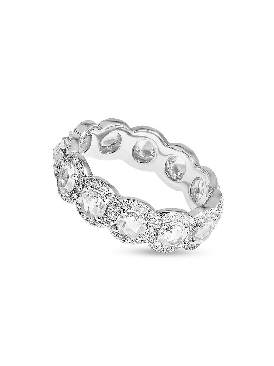 Women's Scallop 18K White Gold & 1.84 TCW Diamond Eternity Ring - White Gold