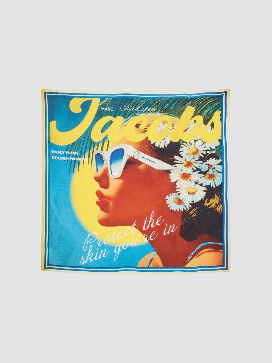 Marc Jacobs Women's Sun Poster Silk Scarf - White Multi