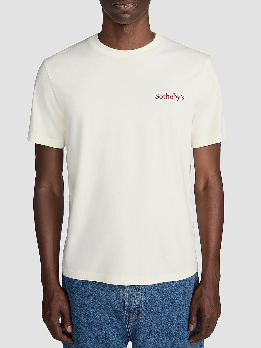 Men's FRAME x Sotheby's Cotton Crewneck T-shirt - Cream Washed - Size Small