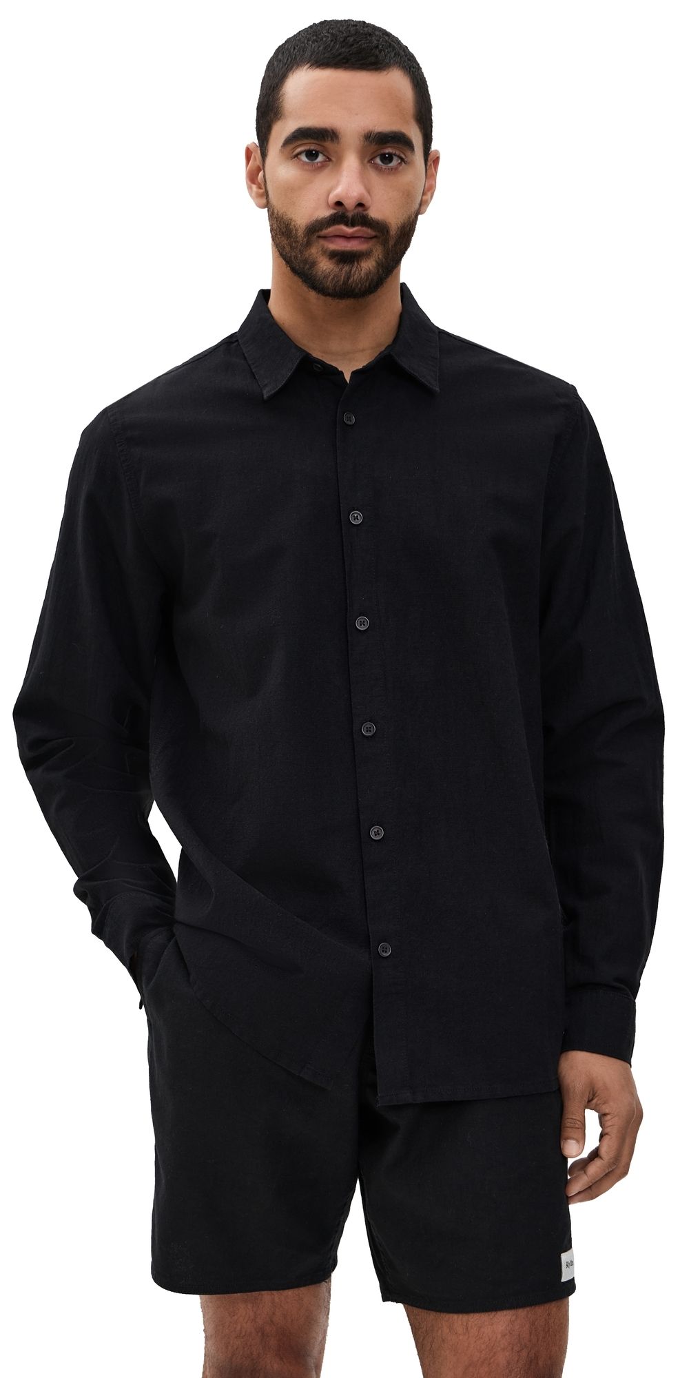 Rhythm Classic Linen Shirt Vintage Black S