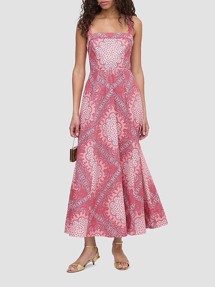 Women's The Ezra Dress - Berry Paisley Scarf - Size XXL