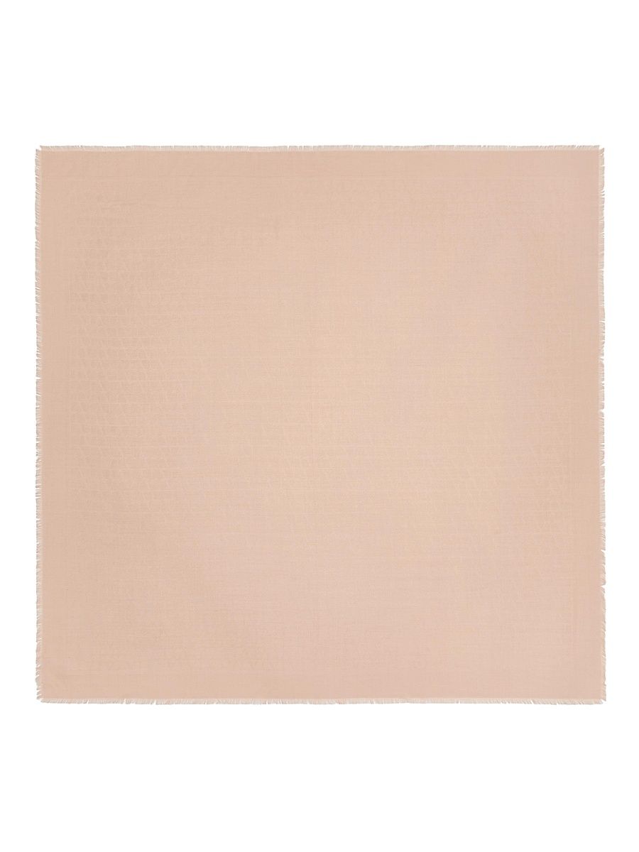 Women's Toile Iconography Wool and Silk Shawl - Poudre