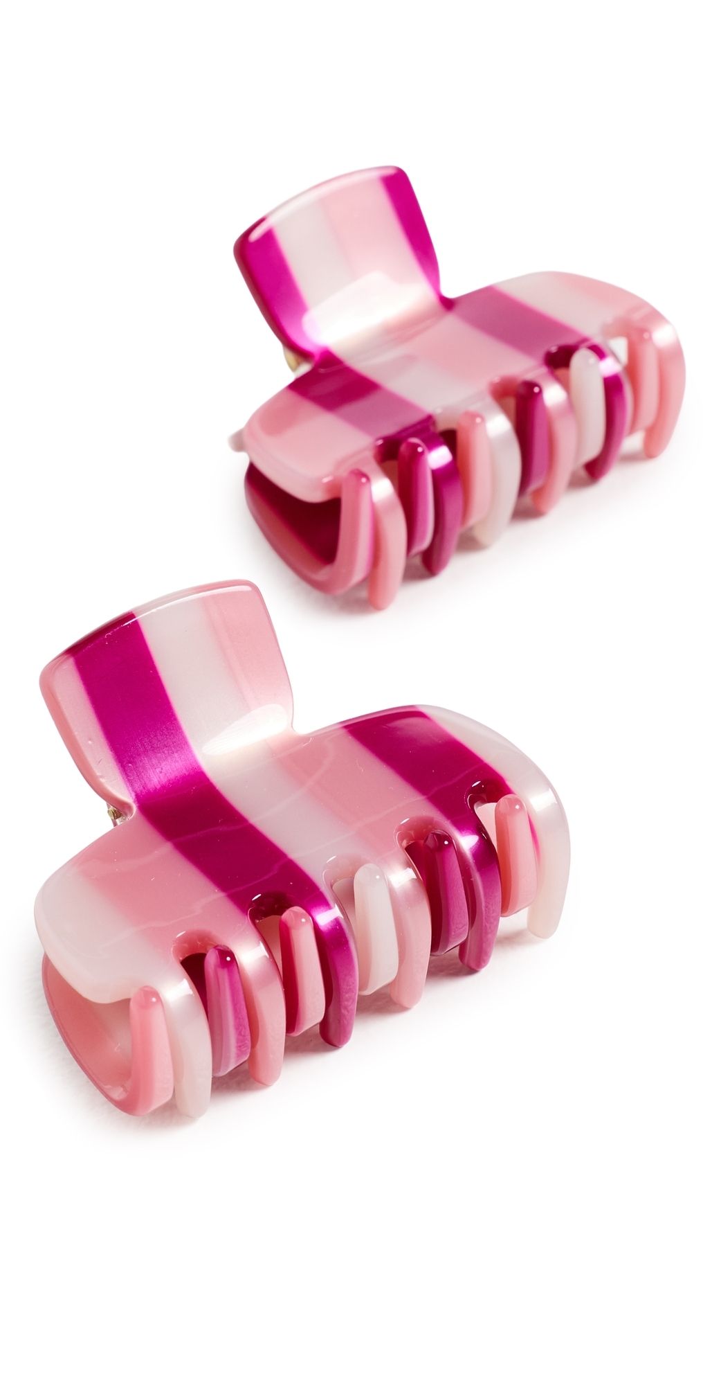 Lele Sadoughi Mini Claw Clip Set Bubblegum Stripe One Size