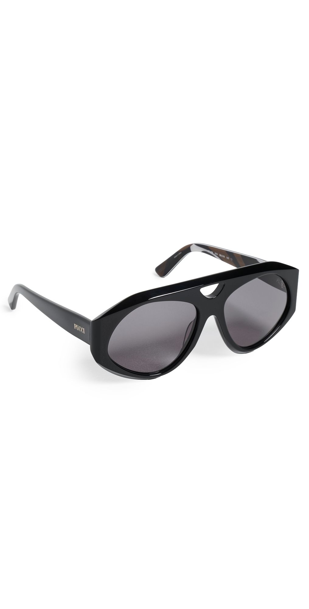 Pucci Aviator Sunglasses Shiny Khaki/Black One Size