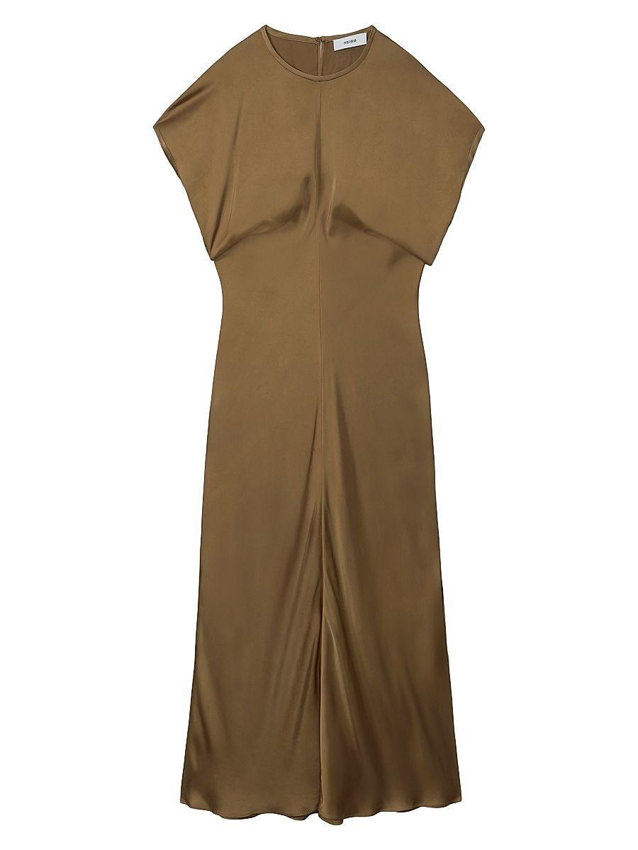 Women's Kora Satin Maxi-Dress - Khaki - Size 10