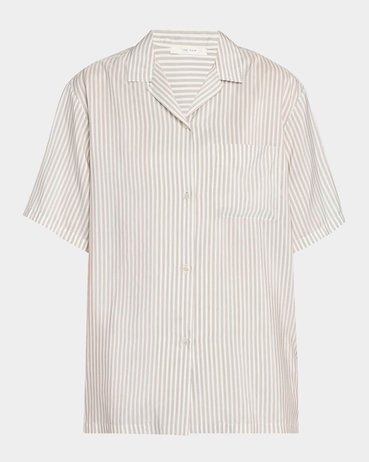 Jorge Striped Silk Camp Shirt