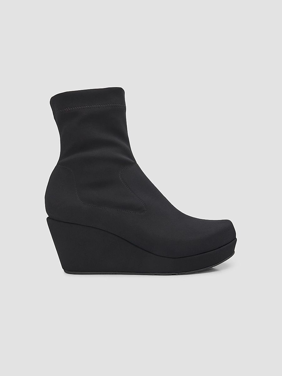 Women's Aliana 65MM Wedge Sock Boots - Black Way - Size 10