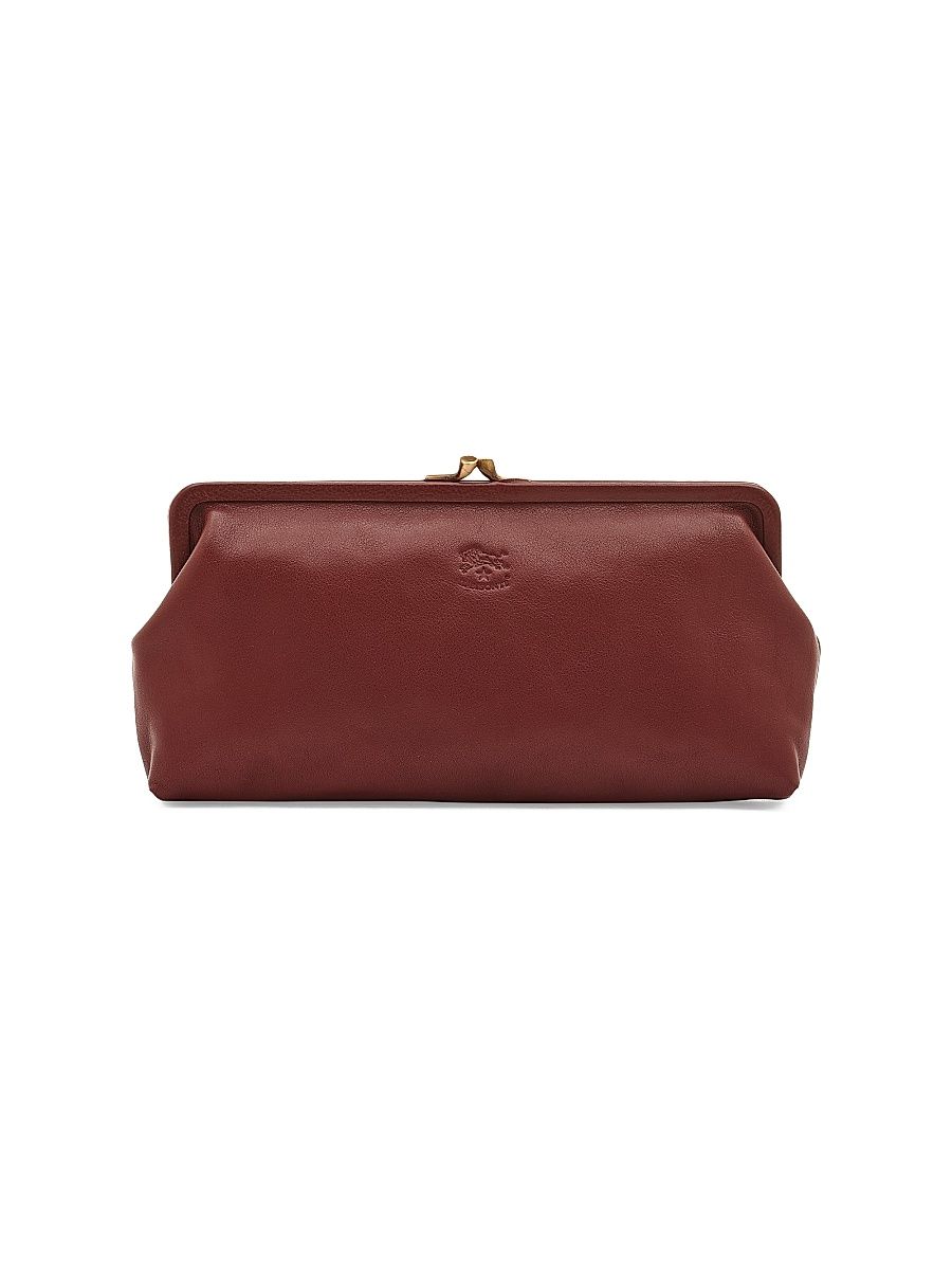 Women's Classic Leather Clutch Bag - Amarena