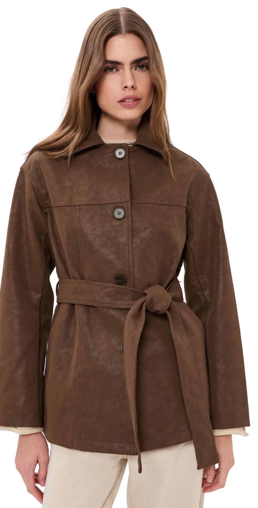 4th & Reckless Rowena Faux Leather Jacket Brown XL