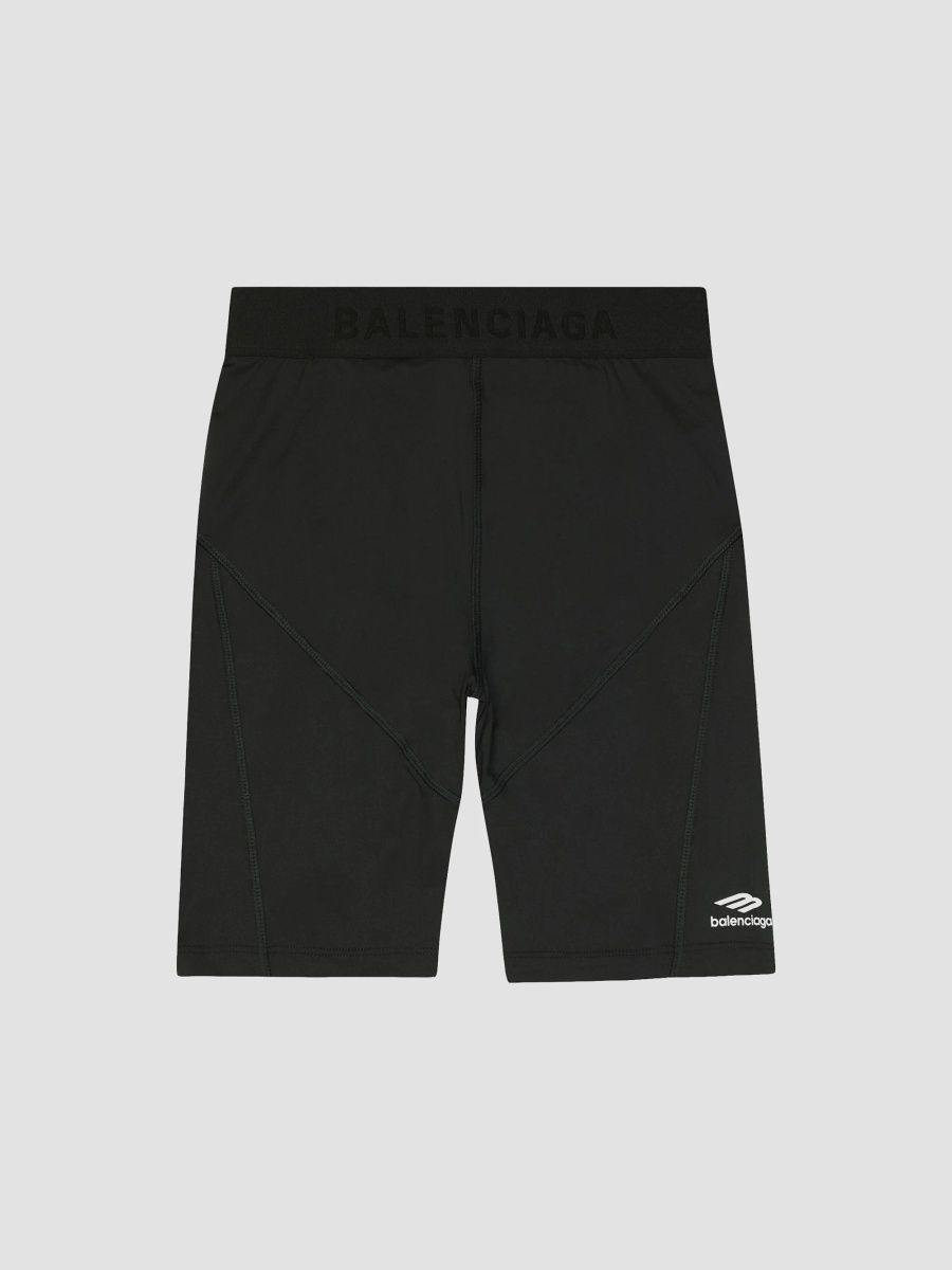 Balenciaga Women's 3b Sports Icon Athletic Cut Shorts - Black White - Size Small