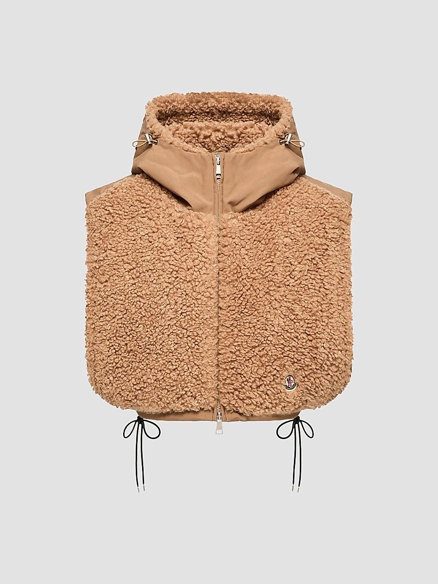 Women's Bib in Teddy Fleece - Brown