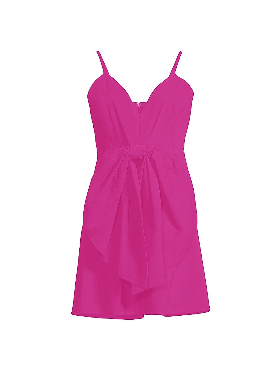 Women's Twill Bow Minidress - Fuchsia - Size 2