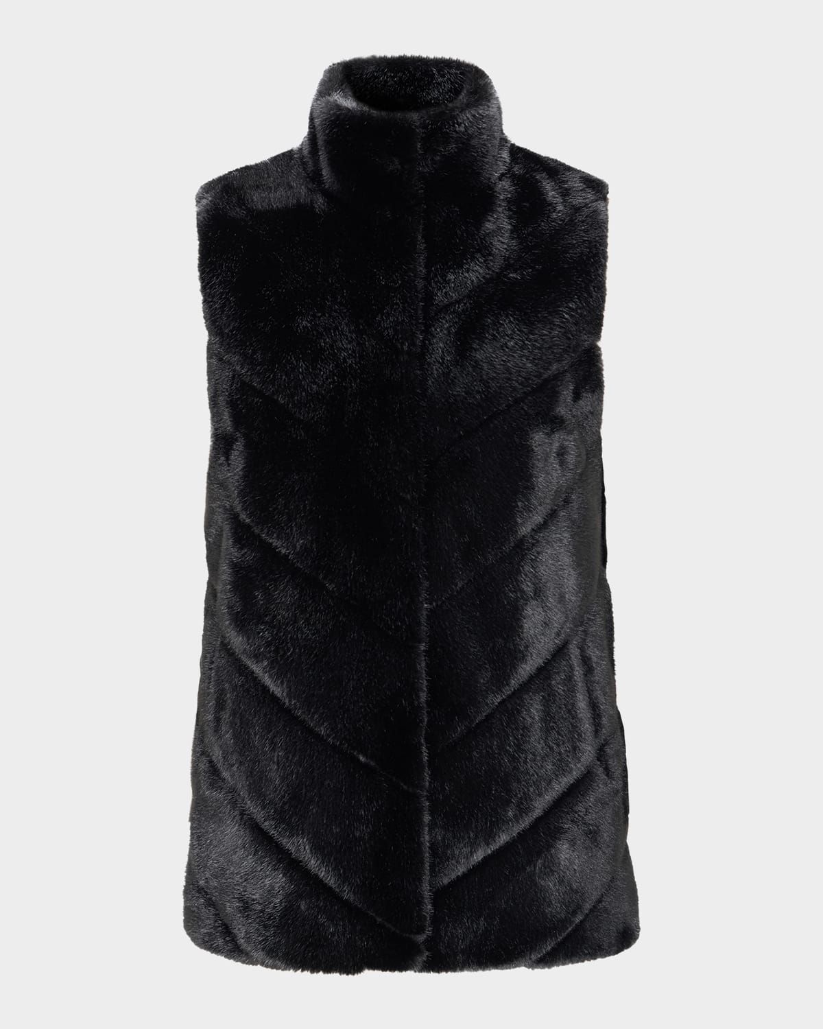 Fur-Free Chevron Faux Mink Vest