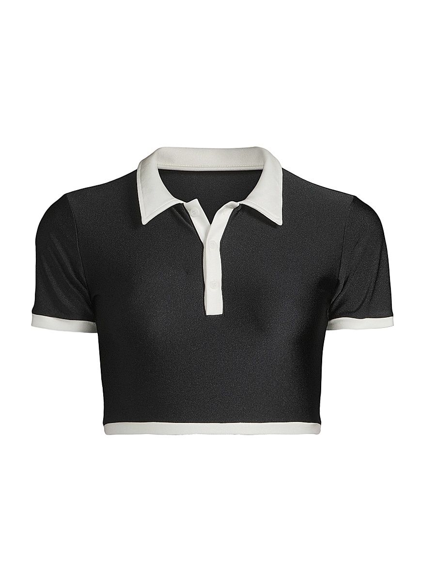 Women's Chloe Cover-Up Crop Top - Black And White - Size Medium