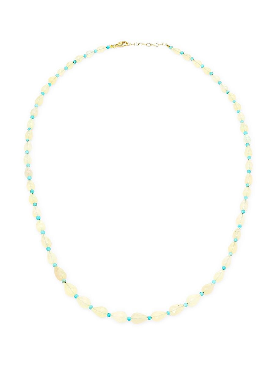 Women's Soleil 14K Yellow Gold, Opal & Turquoise Beaded Necklace - Turquoise
