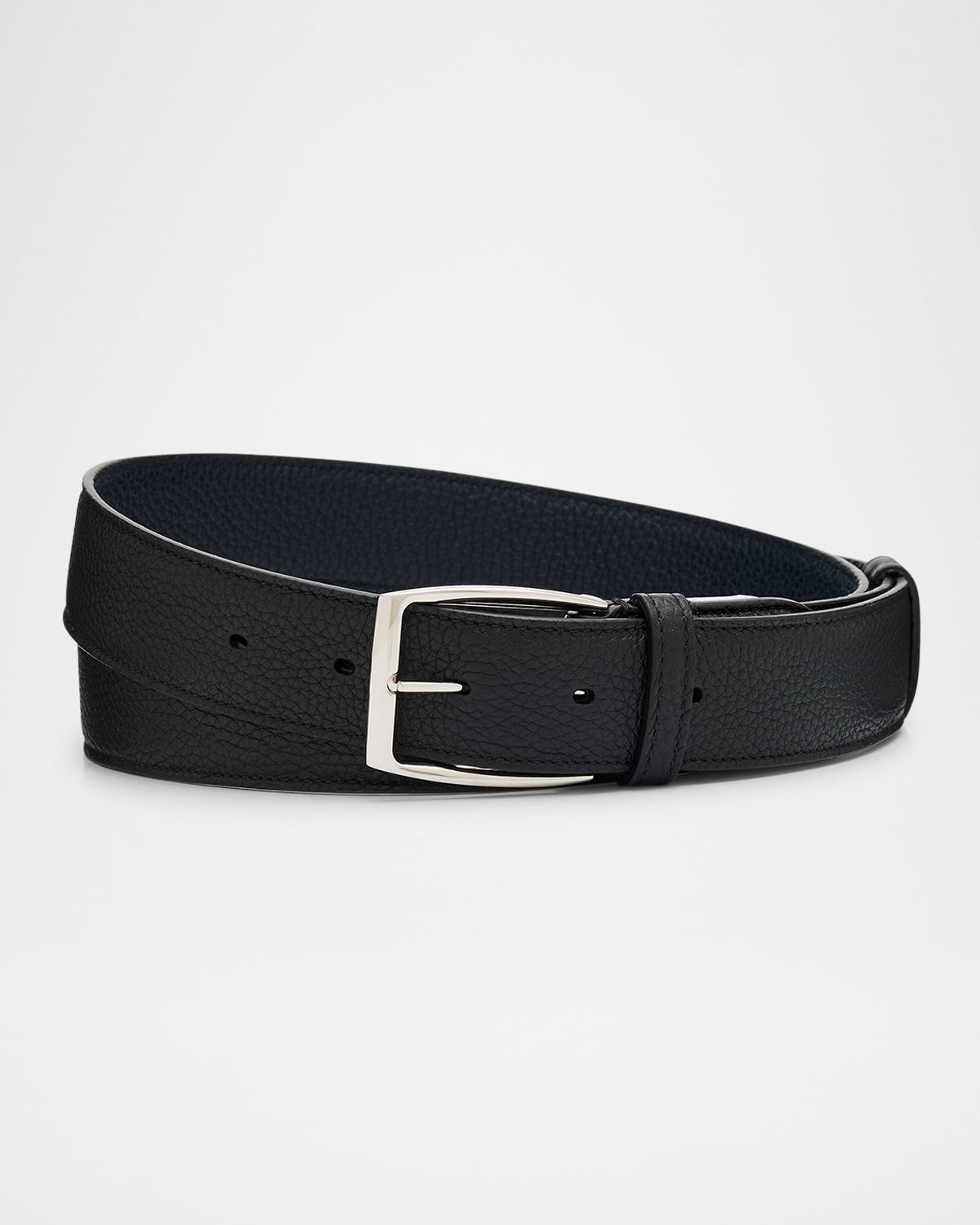 Men & apos;s Grained Leather Belt