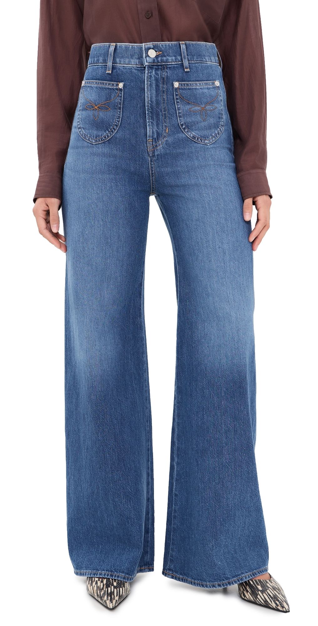 Veronica Beard Jean Grant Western Stitch Jeans Wanderer 32