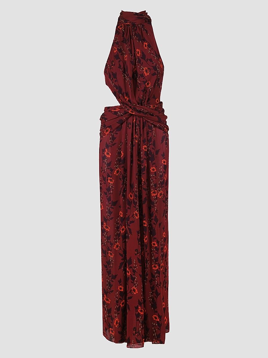 Women's Excepcionalidad Silk Maxi Dress - Wine - Size 12