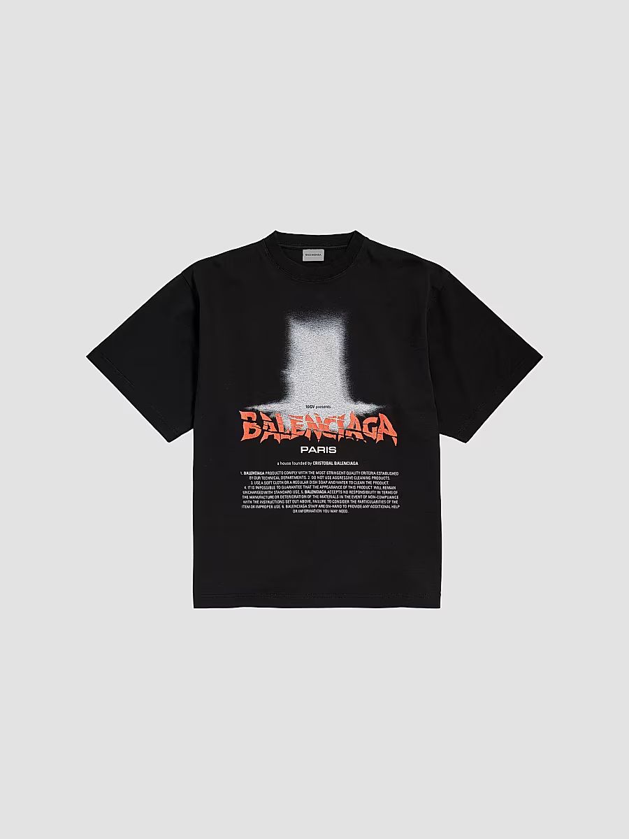 Balenciaga Women's The Door Oversized T-Shirt - Black - Size XL