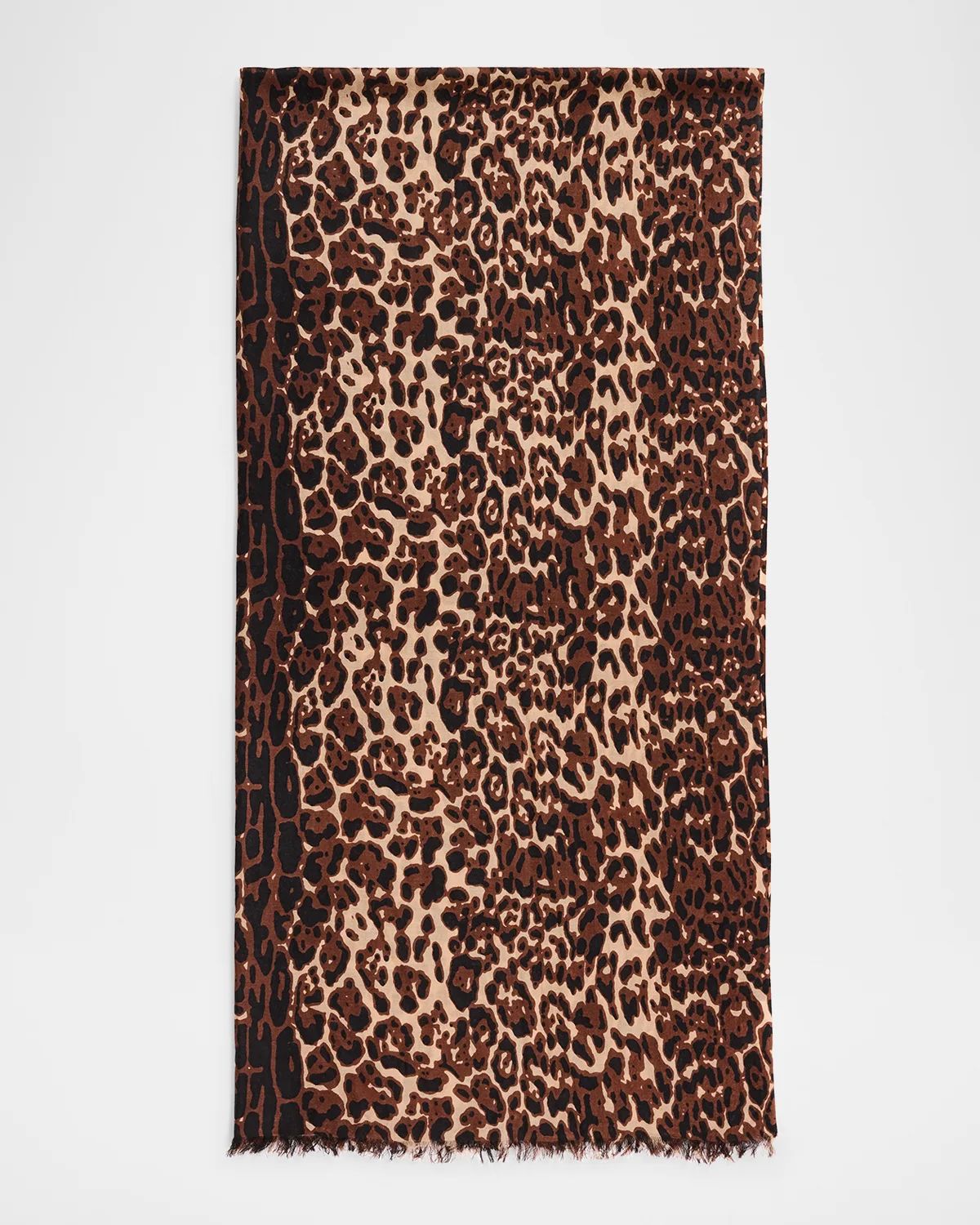 Lightweight Cashmere Leopard-Print Scarf