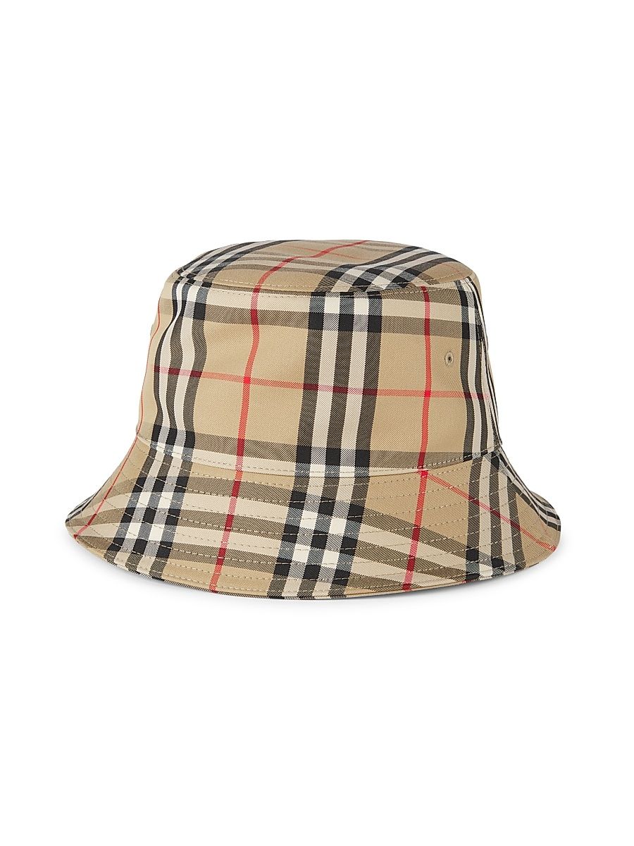 Women's Check Bucket Hat - Archive Biege - Size Medium