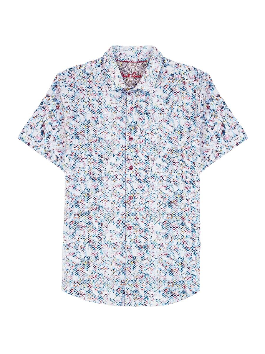 Men's Elgar Printed Button-Front Shirt - Size XXL