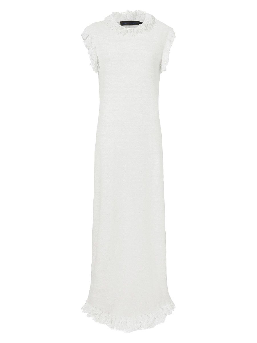 Women's Toni Textured Knit Sleeveless Maxi Dress - Ivory - Size Medium