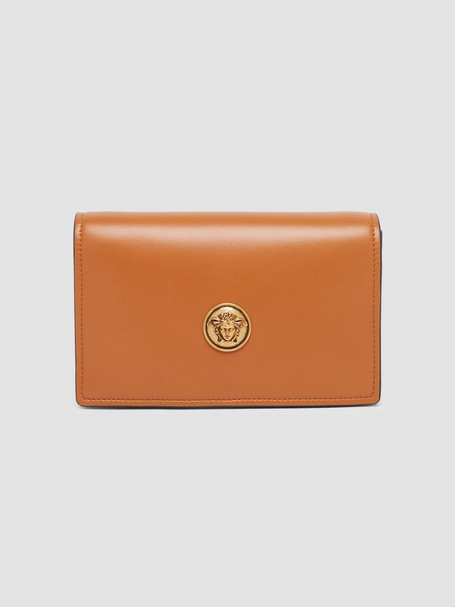 Versace Women's Emblème Mini Leather Clutch - Leather Gold