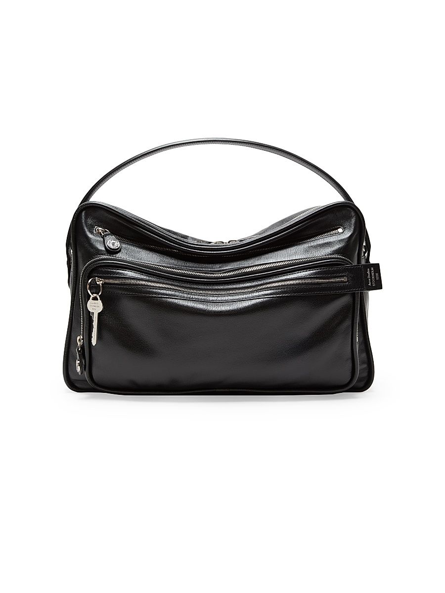 Women's Camero Party Leather Shoulder Bag - Black