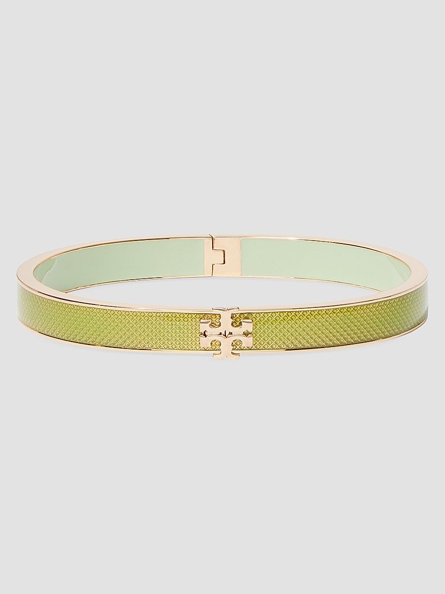 Women's Icon 18K-Gold-Plated & Guilloché Enamel Bangle - Rose Gold Mint - Size Medium