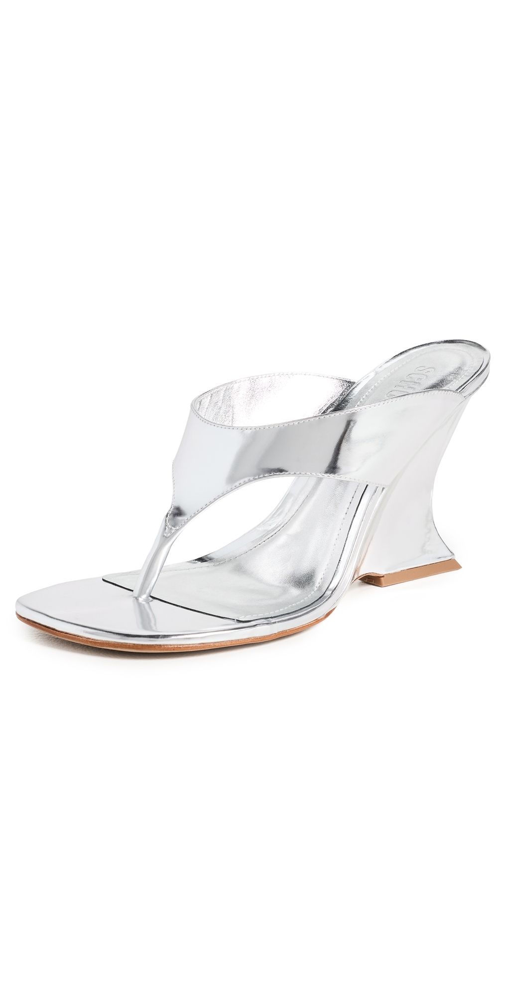 Schutz Maya Thong Wedges Prata 10.5