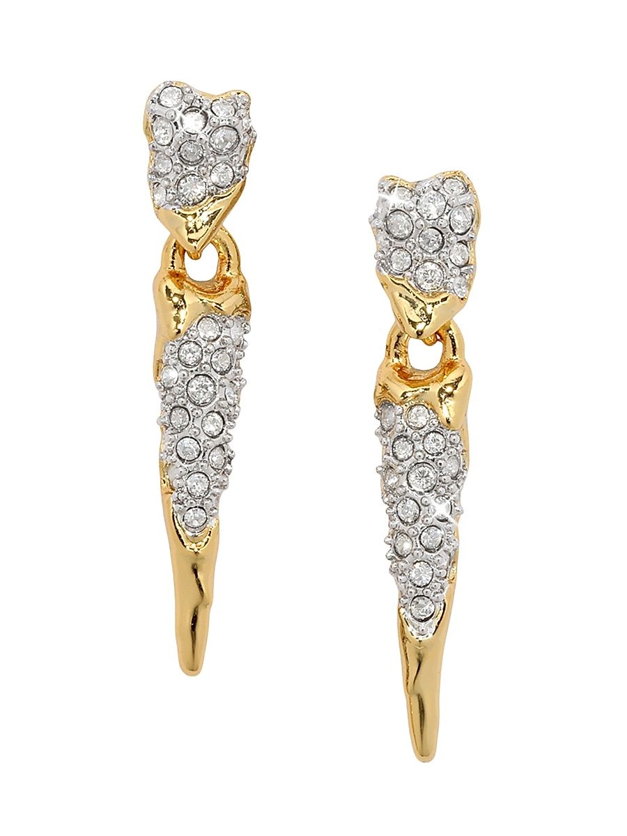 Women's Solanales Two-Tone & Glass Crystal Spear Drop Earrings - Gold