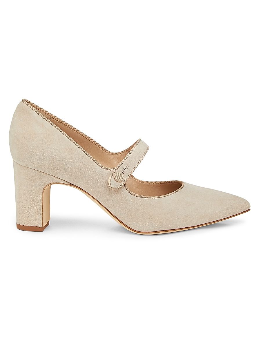 Women's Campariba Suede Block-Heel Pumps - Beige - Size 11