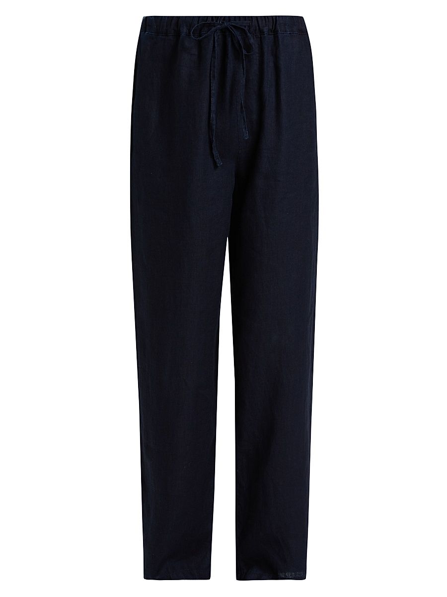 Men's Linen Drawstring Straight-Leg Pants - Rinse - Size XXL