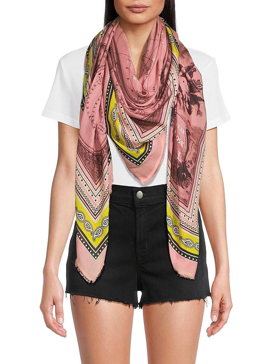 Women's Epica Silk Scarf - Pinkyellow