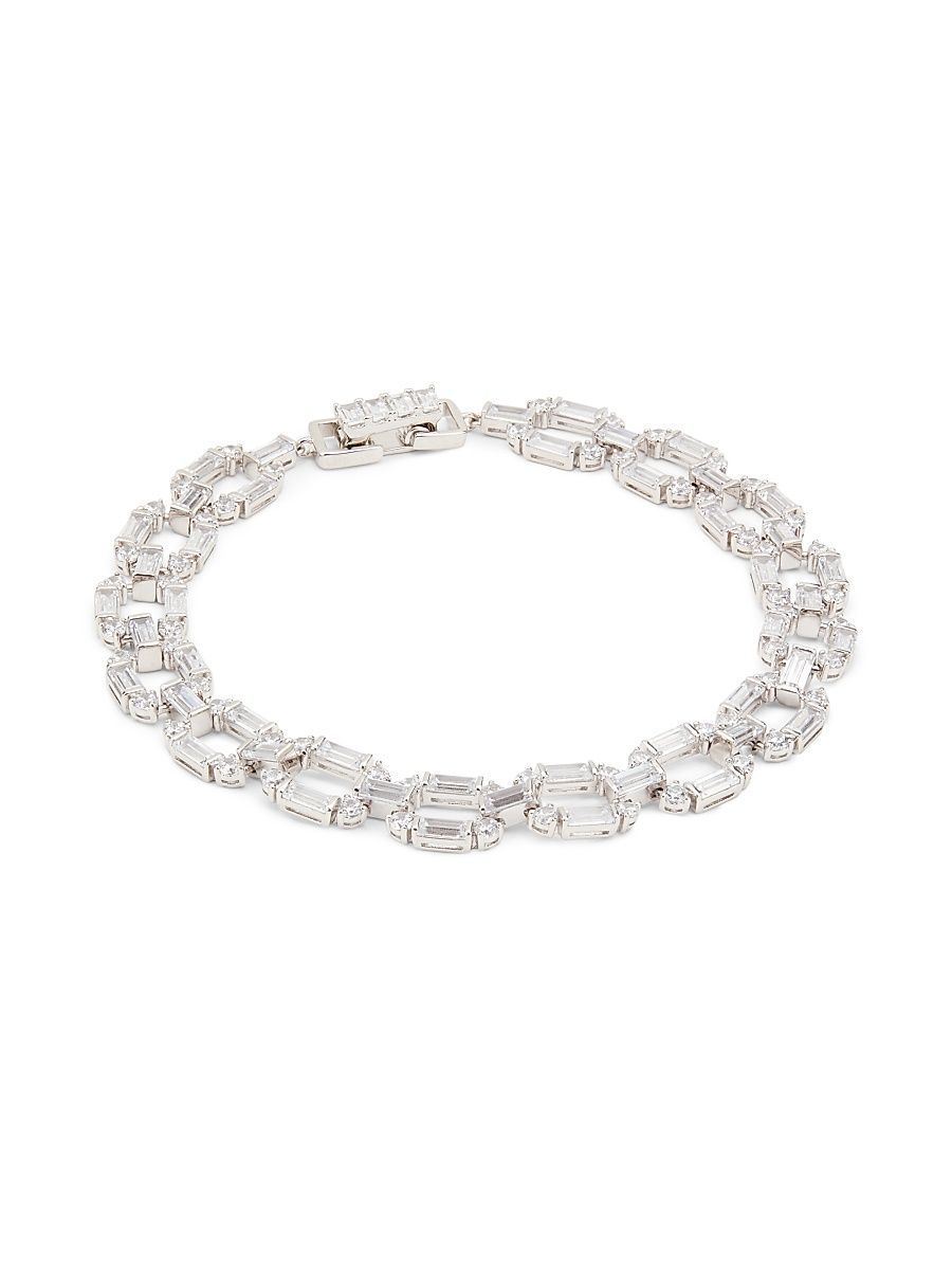 Women's Gwen Rhodium-Plated & Cubic Zirconia Chain Bracelet - Silver