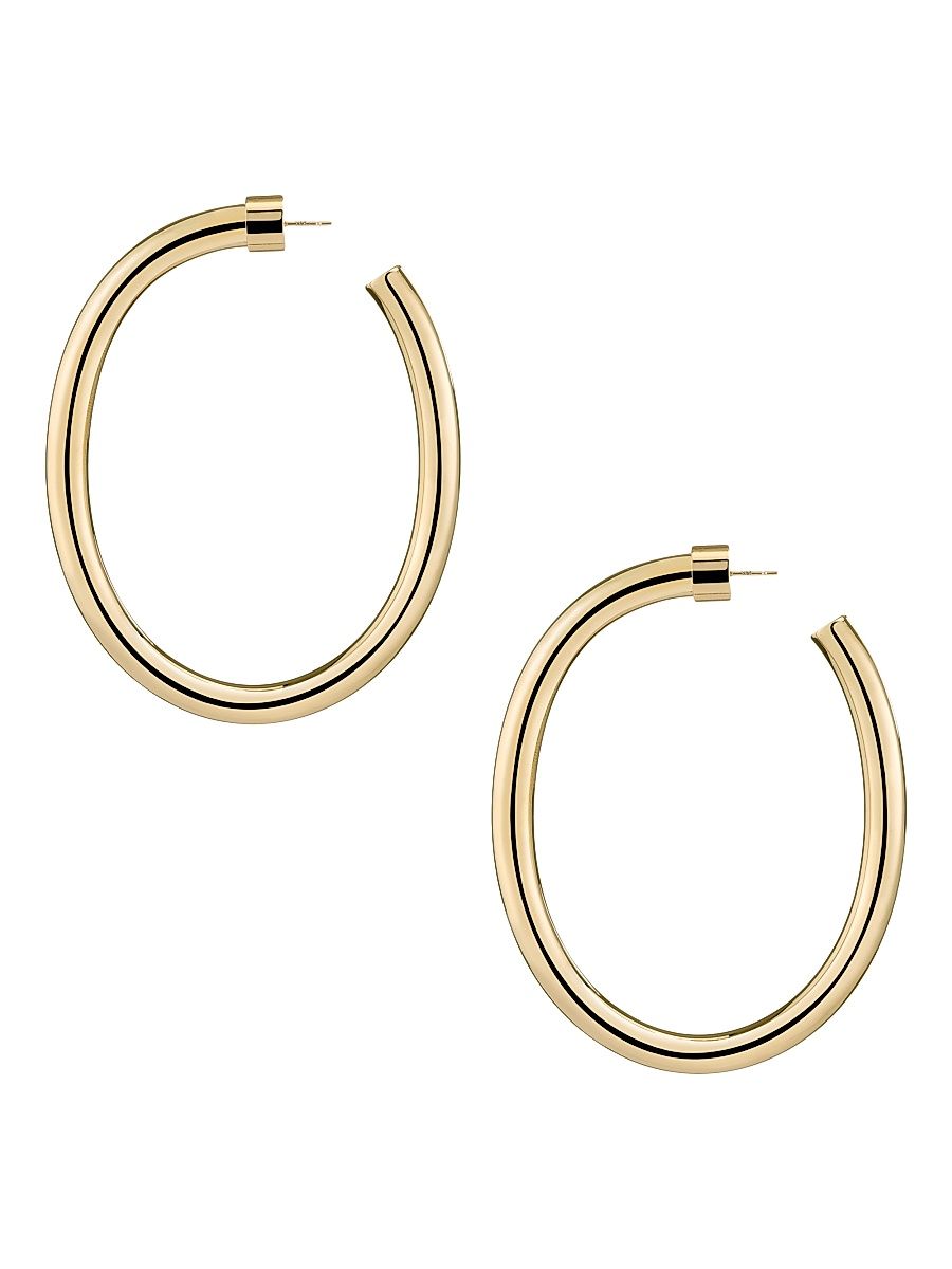 Women's Law 10K-Gold-Plated Hoop Earrings - Yellow Gold