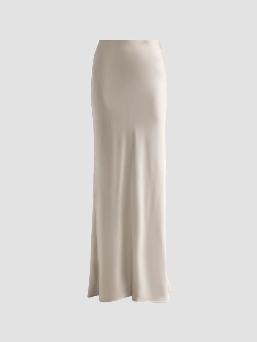 Veronica Beard Women's Medina Satin Maxi Skirt - Pewter - Size 16