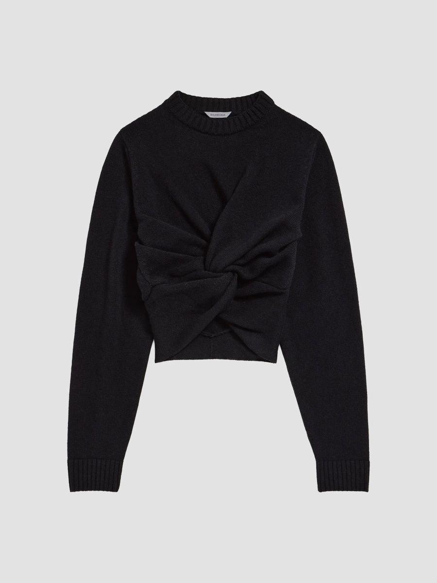 Balenciaga Women's Crewneck Sweater - Black - Size Large