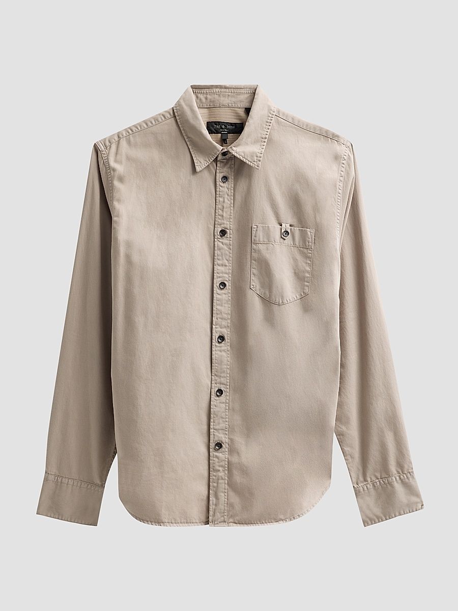 Men's Tomlin Stretch-Cotton Long-Sleeve Shirt - Granite - Size Medium