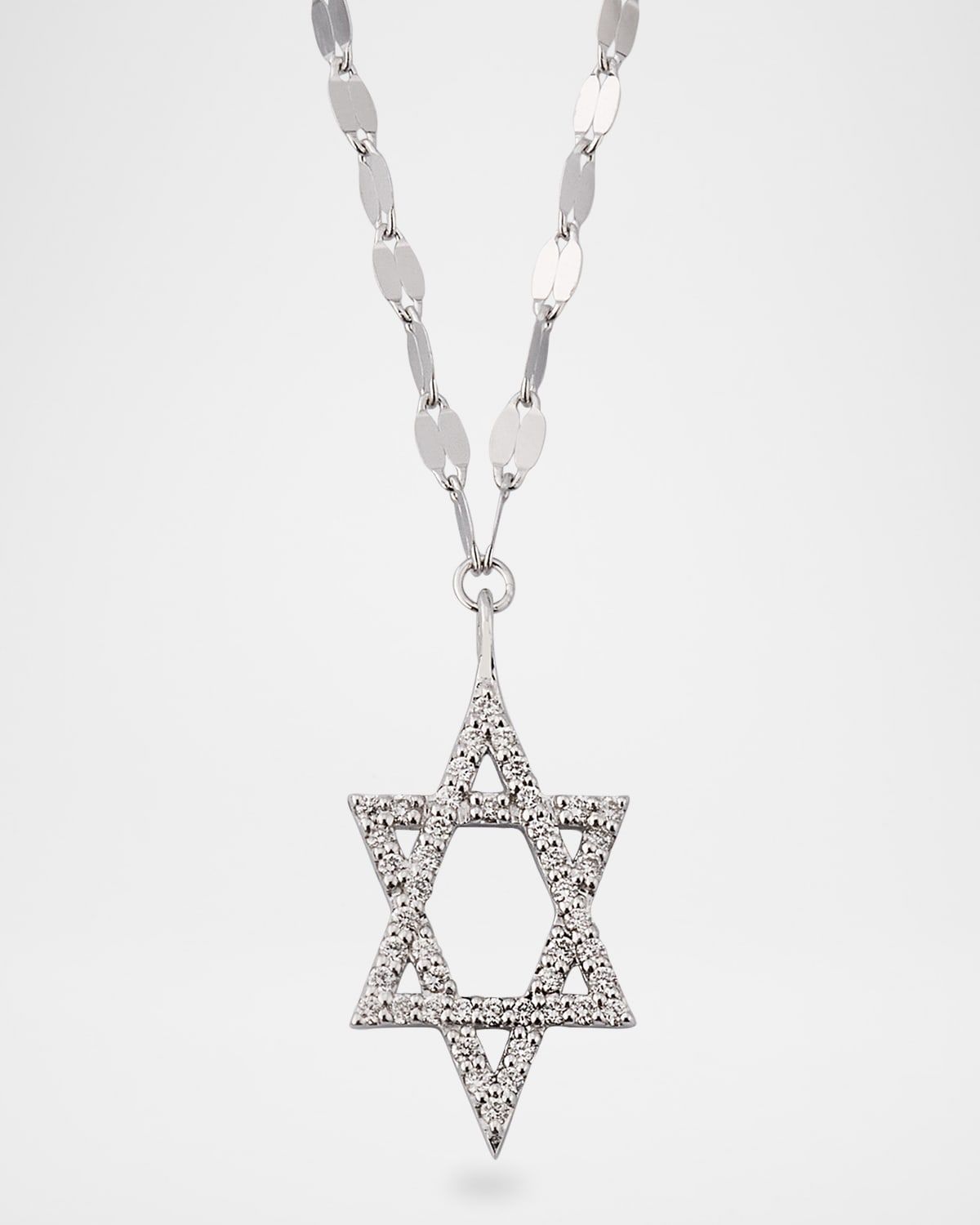 14K Gold Flawless Star of David Pendant Necklace with Jump Ring, 16-18"L