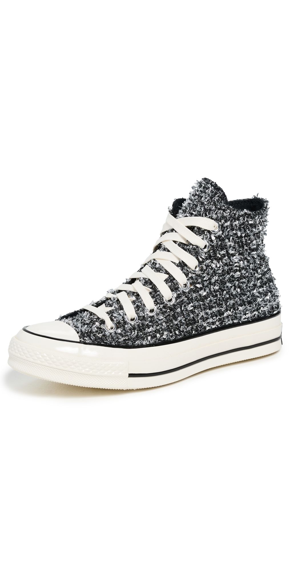 Converse Chuck 70 Metallic Sneakers Black/Silver/Egret M 6.5/ W 8.5