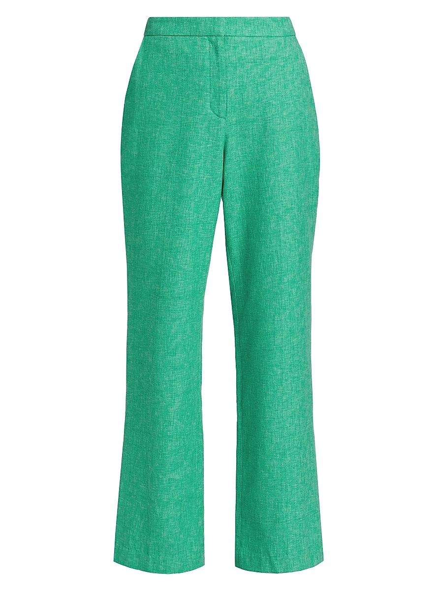 Women's Romina Cotton-Blend Boot-Cut Pants - Neptune Green - Size 10