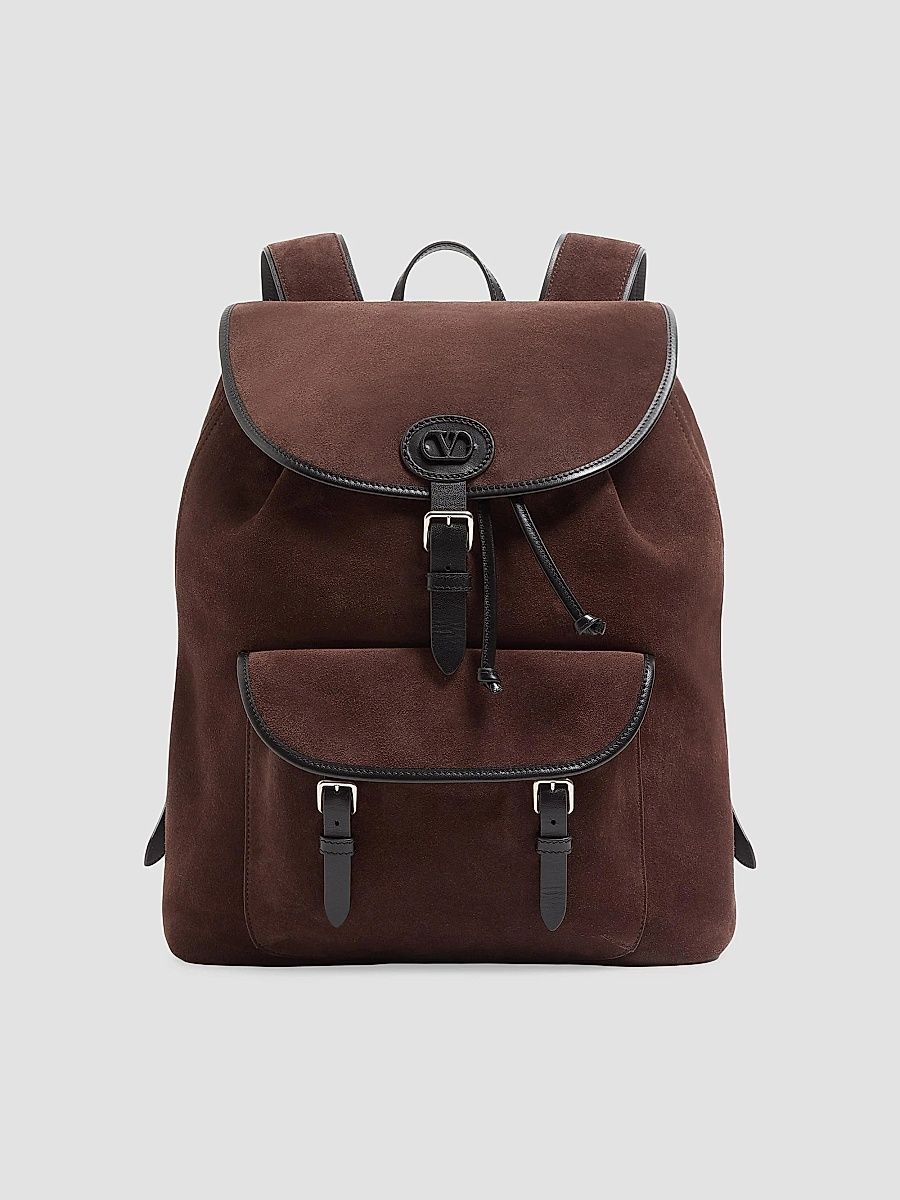 Valentino Men's Antibes Suede Backpack - Testa Di Moro