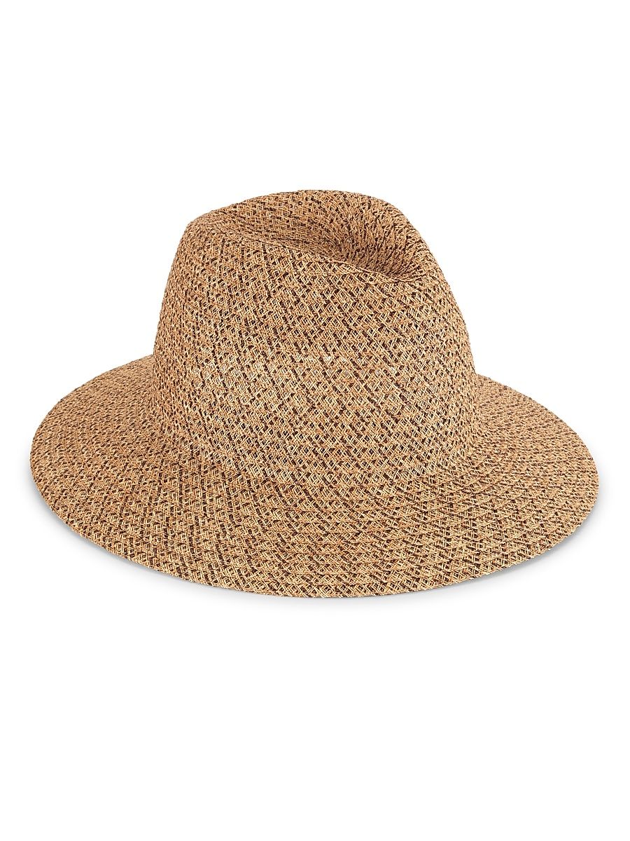 Women's Courtney Packable Straw Fedora - Camel Brown