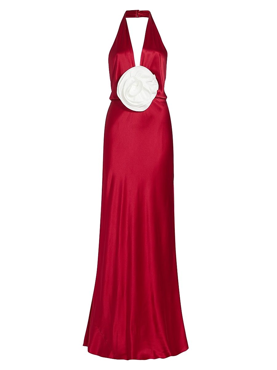 Women's Grayson Rosette Halter Gown - Chianti - Size 14