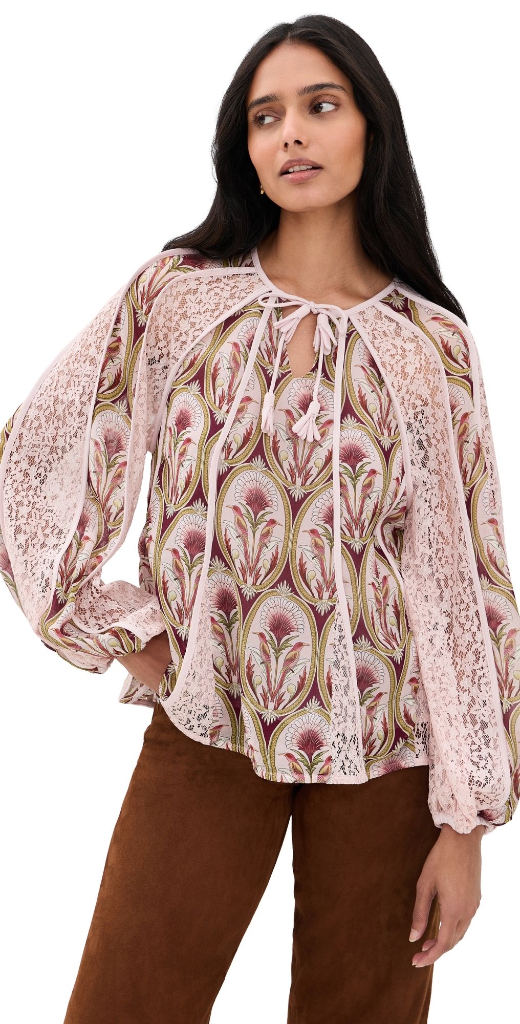 FARM Rio Birds Tree Blouse Garden Medal Multicolor L
