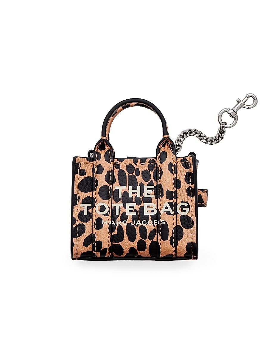 Women's The Nano Cheetah Leather Tote Charm - Leopard