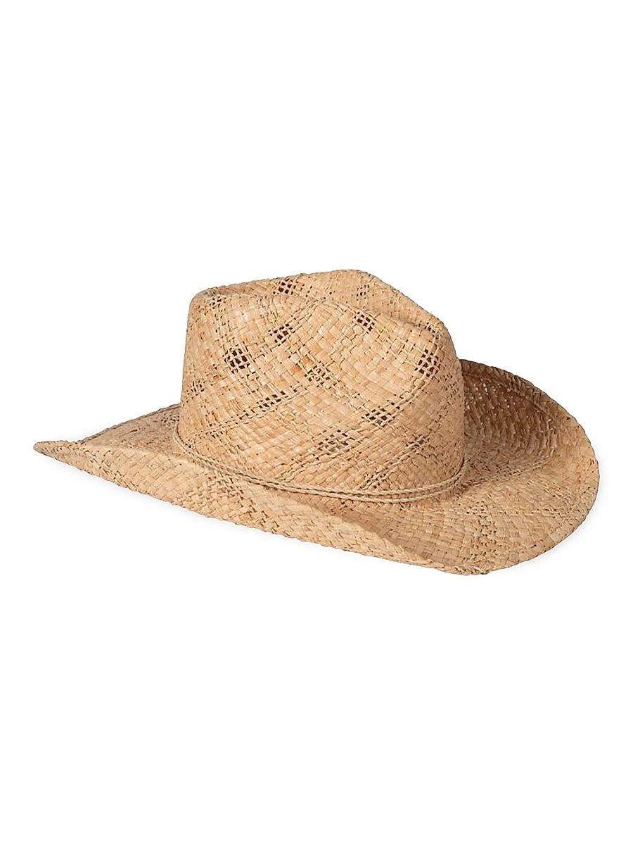 Women's Memoirs Sundance Cowboy Raffia Hat - Natural - Size Large