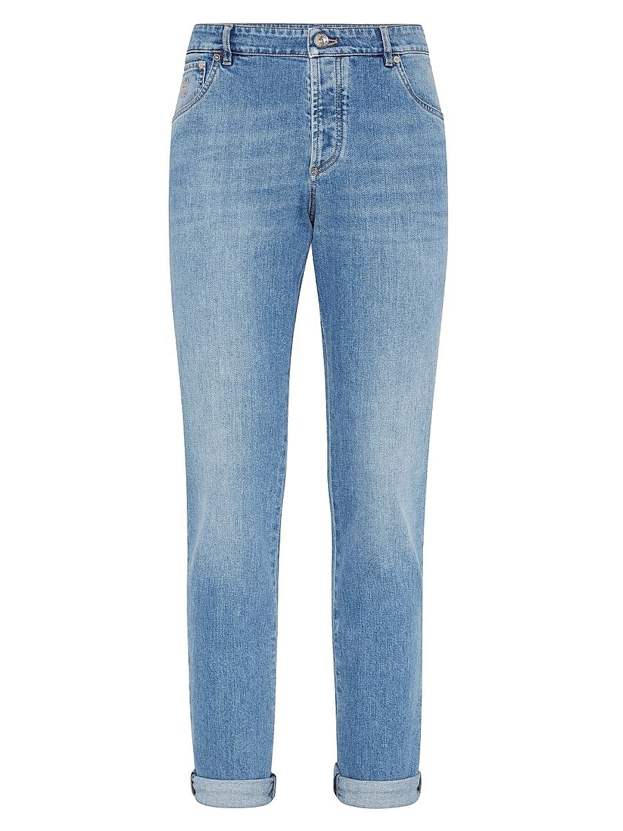 Men's Comfort Denim Slim Fit Five Pocket Jeans - Light Denim - Size 42